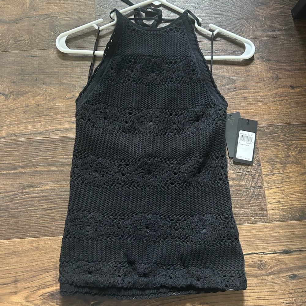 JBL Black Crochet Halter Top